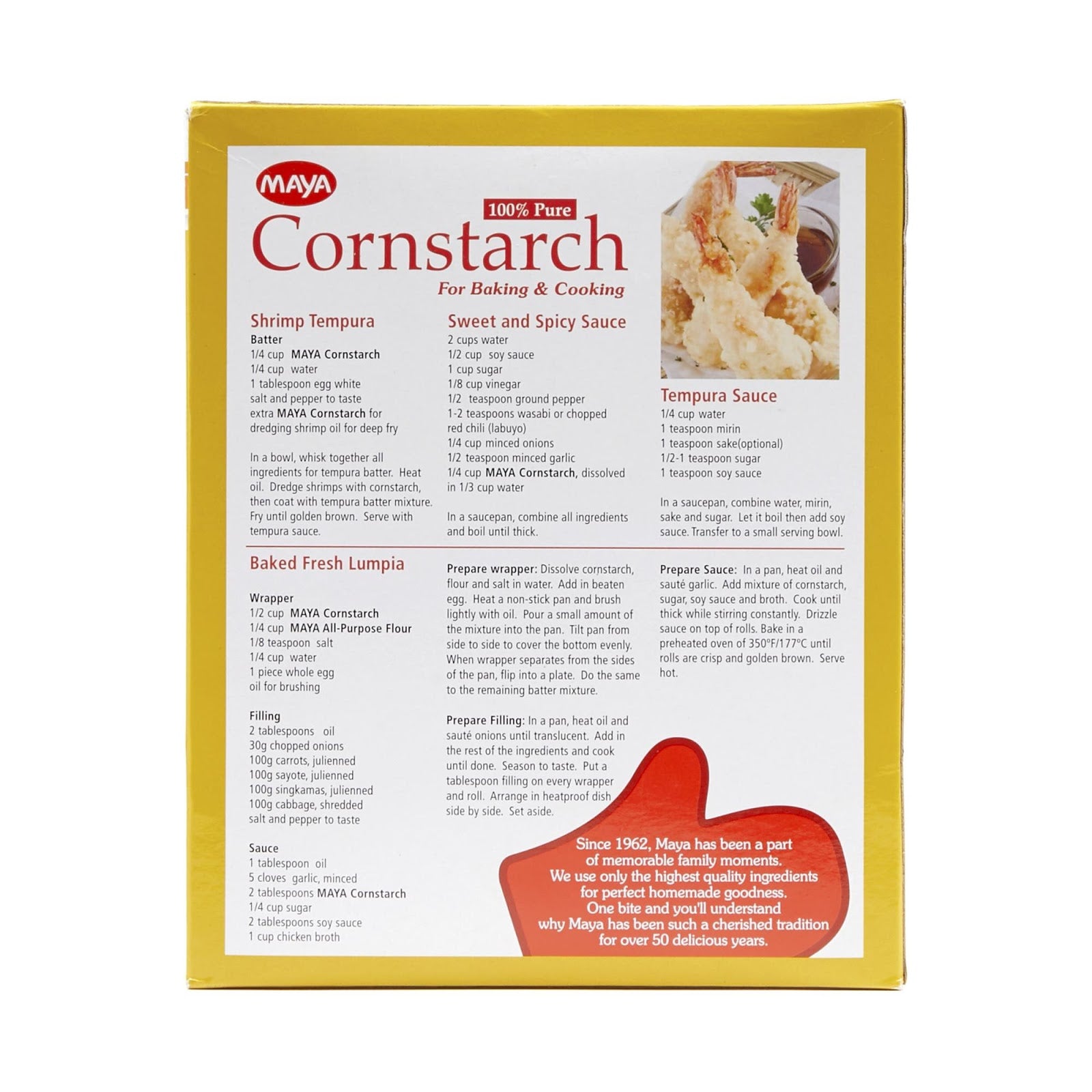 MAYA Cornstarch 1kg Maya Hotcake