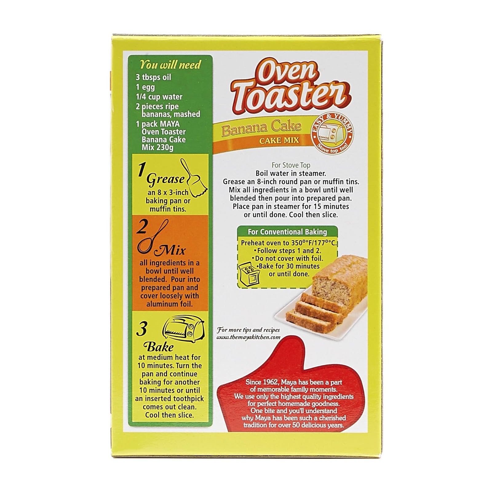 MAYA Oven Toaster Mix Banana Cake 230g Maya Hotcake