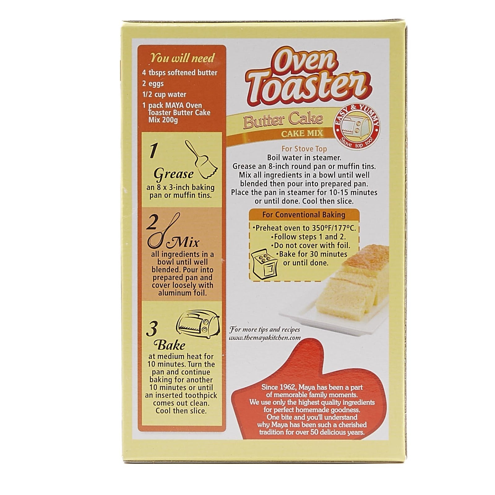 MAYA Oven Toaster Mix Butter Cake 200g Maya Hotcake